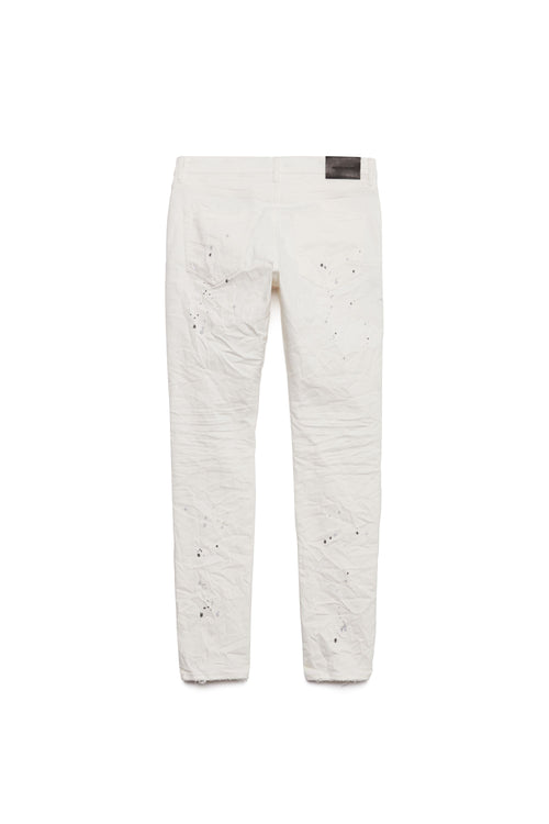 PURPLE BRAND - Men's Denim Jean - Low Rise Skinny - Style No. P001 - Optic White Paint Blowout - Back