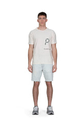 PURPLE BRAND - Men's Denim Jean Short - Mid Rise Short - Style No. P020 - Indigo Vintage Patchwork - Model Front Pose
