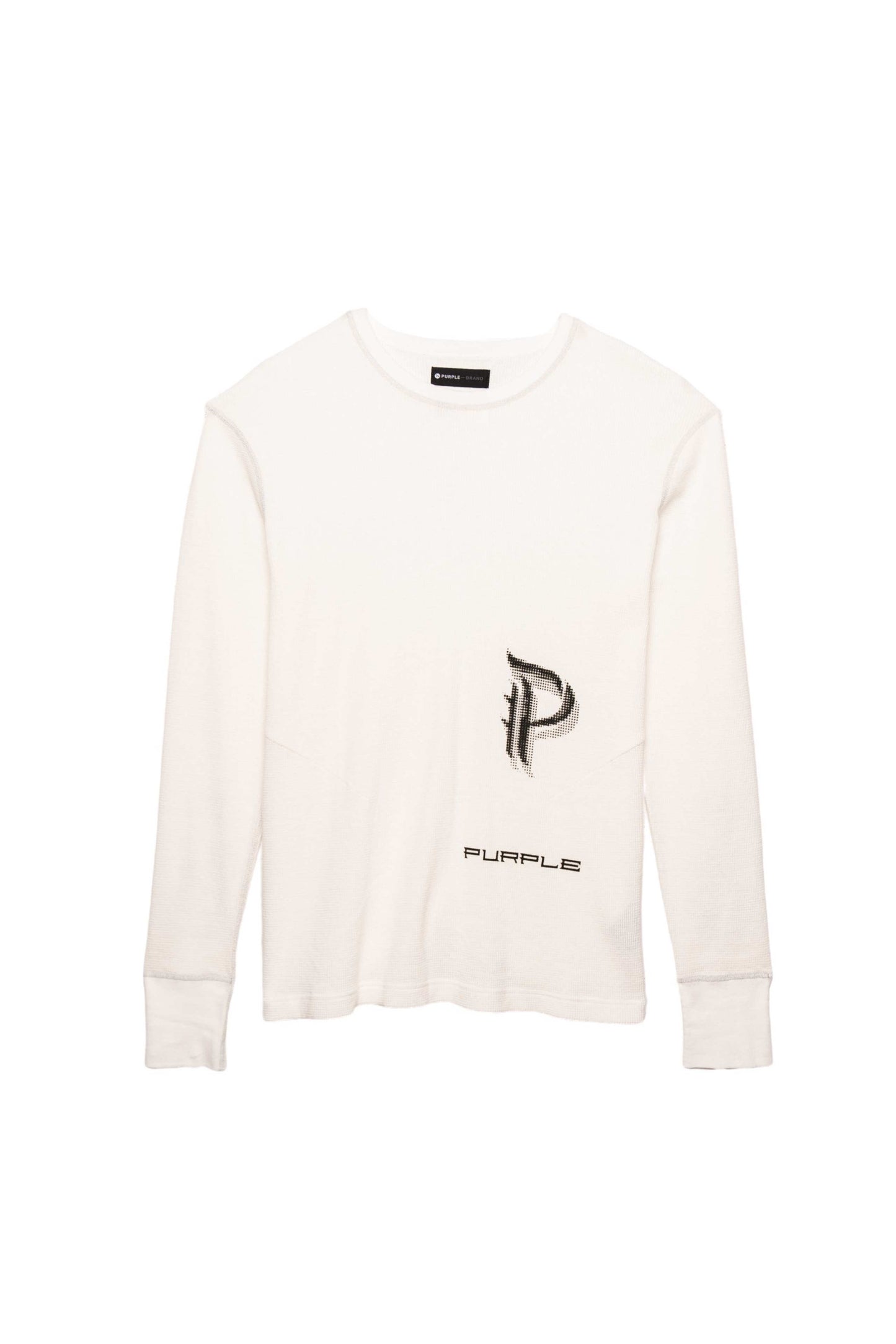 PURPLE BRAND - Long Sleeve Reflective Stitch Crew Shirt - Style No. P202 - Off White Scorpion - Front